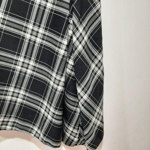Stunning pure wool luxury Holt Renfrew asymmetrical plaid midi retro skirt - Picture 11 of 16